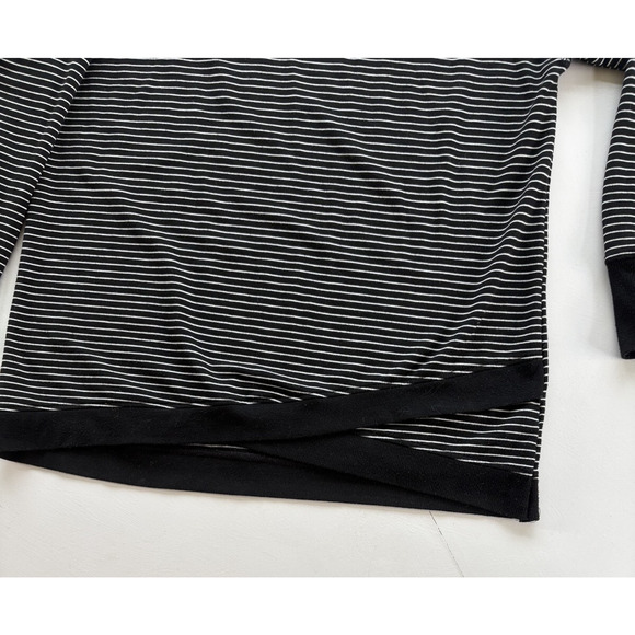 DANSKIN Sweatshirt Women's long sleeves Thumb holes Striped Black/white Sz XL - Picture 4 of 6